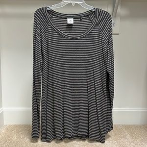 Cabi long sleeve striped knit shirt